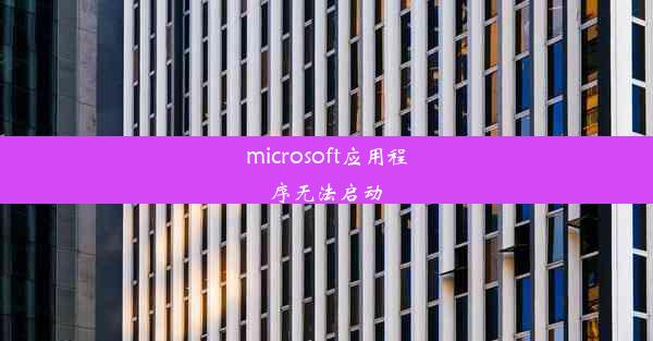 microsoft应用程序无法启动