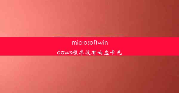 microsoftwindows程序没有响应卡死