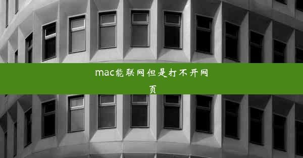 mac能联网但是打不开网页