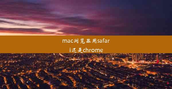 mac浏览器用safari还是chrome