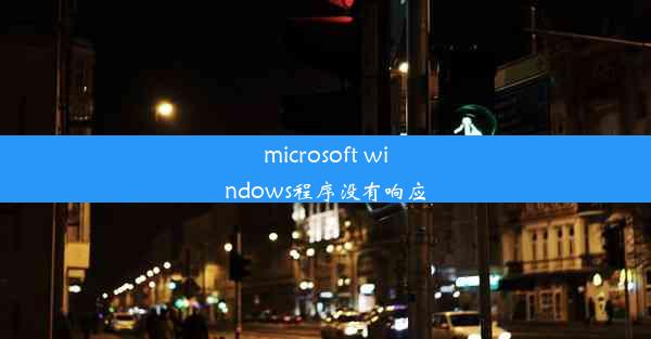 microsoft windows程序没有响应