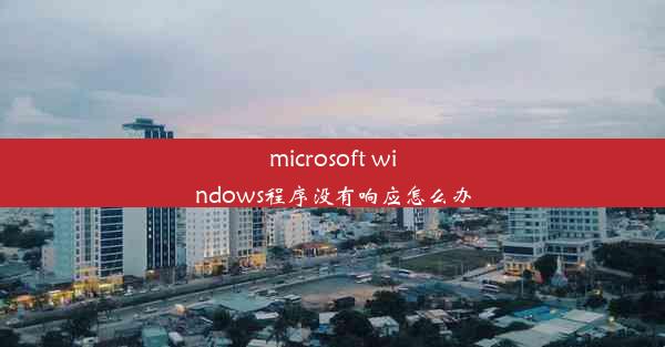 microsoft windows程序没有响应怎么办