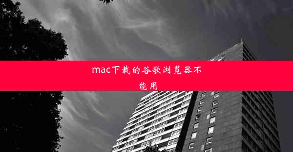 mac下载的谷歌浏览器不能用