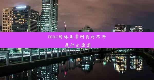 mac网络正常网页打不开是什么原因