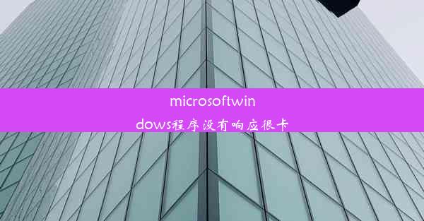 microsoftwindows程序没有响应很卡