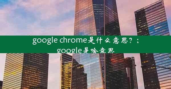 google chrome是什么意思？;google是啥意思