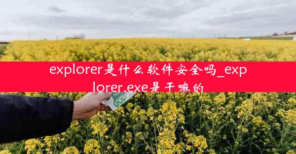 explorer是什么软件安全吗_explorer.exe是干嘛的