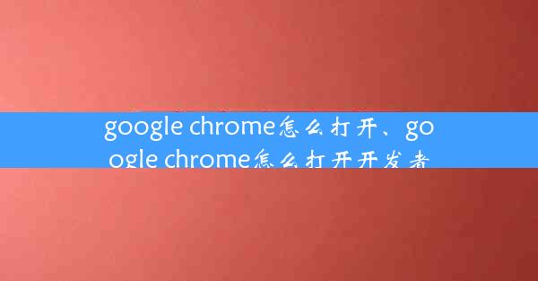 google chrome怎么打开、google chrome怎么打开开发者